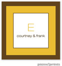 PicMe Prints - Calling Cards - Chocolate Border Mustard (Flat)