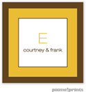 PicMe Prints - Calling Cards - Chocolate Border Mustard (Folded)