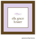 PicMe Prints - Calling Cards - Chocolate Border Lavender (Folded)