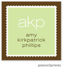 PicMe Prints - Calling Cards - Scalloped Border Spring Green (Flat)