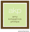 PicMe Prints - Calling Cards - Scalloped Border Spring Green (Folded)