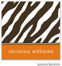 PicMe Prints - Calling Cards - Espresso Zebra Tangerine (Folded-No Motif)