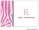PicMe Prints - Calling Cards - Zany Zebra Hot Pink (Folded)