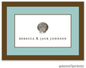 PicMe Prints - Calling Cards - Chocolate Border Robin's Egg (Folded)