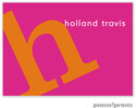 PicMe Prints - Calling Cards - Alphabet Tangerine on Hot Pink (Folded-No Motif)