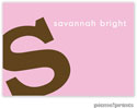 PicMe Prints - Calling Cards - Alphabet Chocolate on Pink (Folded-No Motif)