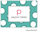 PicMe Prints - Calling Cards - Big Ol' Dots Turquoise (Folded)