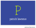 PicMe Prints - Calling Cards - Solid Cobalt/Chartreuse (Folded)