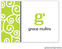 PicMe Prints - Calling Cards - Happy Scrolls Chartreuse (Folded)