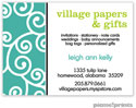 PicMe Prints - Calling Cards - Happy Scrolls Turquoise (Folded-No Motif)