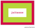 PicMe Prints - Calling Cards - Bold Bands Watermelon/Chartreuse (Folded-No Motif)