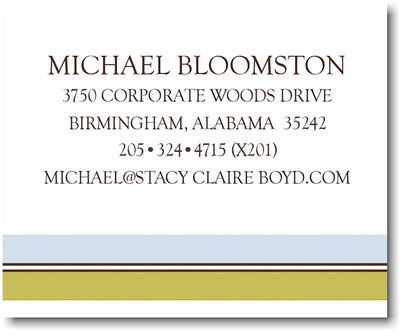 Stacy Claire Boyd Calling Cards - Simple Monogram - Olive