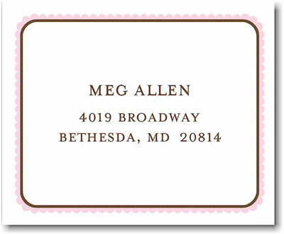 Stacy Claire Boyd Calling Cards - Pink Round Ruffled Border