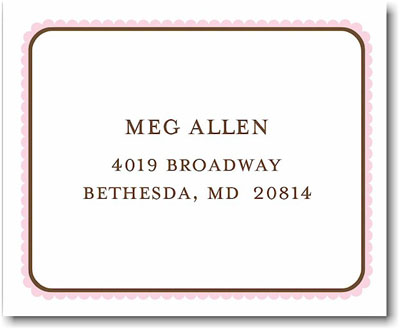 SCB CC 10 - Calling Cards by Stacy Claire Boyd - Pink Round Ruffled Border SCB CC 10 - Calling Cards by Stacy Claire Boyd - Pink Round Ruffled Border