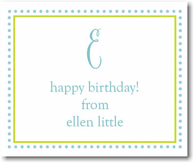 SCB CC 10 - Calling Cards by Stacy Claire Boyd - Aqua Dotted Border SCB CC 10 - Calling Cards by Stacy Claire Boyd - Aqua Dotted Border