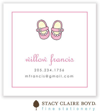 Stacy Claire Boyd Calling Cards - Baby Steps - Pink