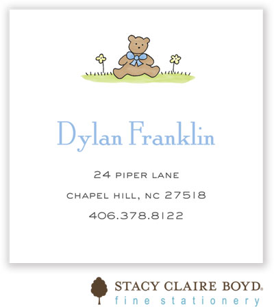 Stacy Claire Boyd Calling Cards - Teddy Bear - Blue