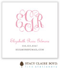 Stacy Claire Boyd Calling Cards - Powdered Monogram - Pink