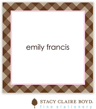 SCB CC 10 - Calling Cards by Stacy Claire Boyd - Pastel & Plaid Pink