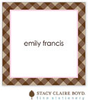 Stacy Claire Boyd Calling Cards - Pastel & Plaid Pink
