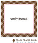 SCB CC 10 - Calling Cards by Stacy Claire Boyd - Pastel & Plaid Pink