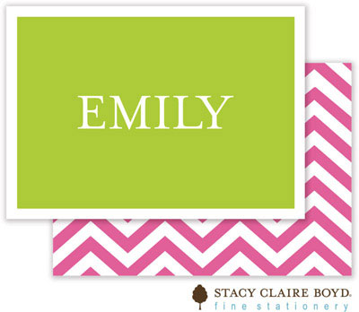 Stacy Claire Boyd Calling Cards - Chevron Stripe - Hot Pink