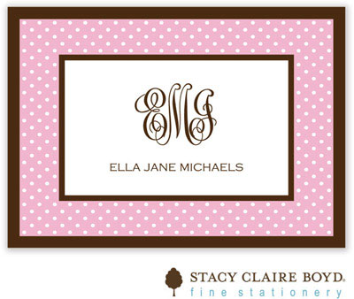 SCB CC 10 - Calling Cards by Stacy Claire Boyd - Swiss Dot - Pink
