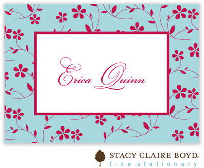 Stacy Claire Boyd Calling Cards - Floral Whisper - Aqua
