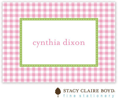 Stacy Claire Boyd Calling Cards - Gleeful Gingham - Pink