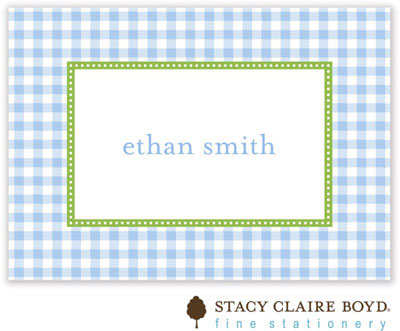Stacy Claire Boyd Calling Cards - Gleeful Gingham - Blue