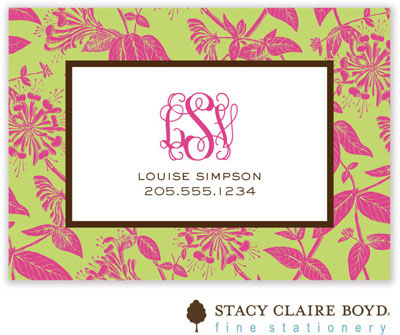 Stacy Claire Boyd Calling Cards - Honeysuckle - Green