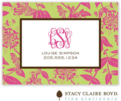 SCB CC 10 - Calling Cards by Stacy Claire Boyd - Honeysuckle - Green