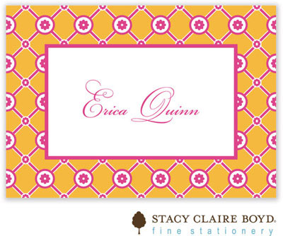 Stacy Claire Boyd Calling Cards - Lattice Bloom - Orange