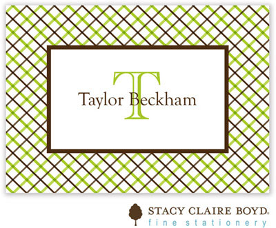 Stacy Claire Boyd Calling Cards - Mad for Plaid - Keylime