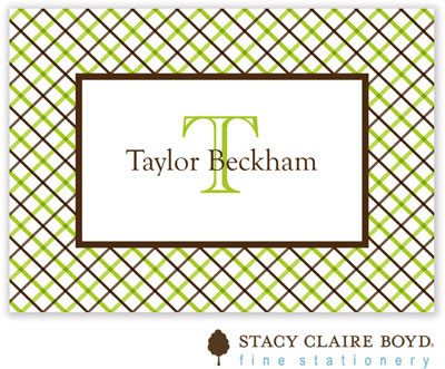 SCB CC 10 - Calling Cards by Stacy Claire Boyd - Mad for Plaid - Keylime