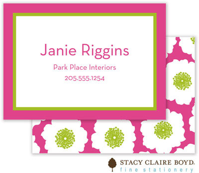 Stacy Claire Boyd Calling Cards - Bursts of Blossoms - Green