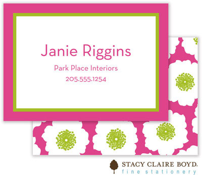 SCB CC 10 - Calling Cards by Stacy Claire Boyd - Bursts of Blossoms - Green