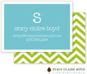 Stacy Claire Boyd Calling Cards - Chevron Stripe - Green