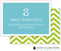 SCB CC 10 - Calling Cards by Stacy Claire Boyd - Chevron Stripe - Green