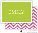 SCB CC 10 - Calling Cards by Stacy Claire Boyd - Chevron Stripe - Hot Pink
