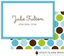 SCB CC 10 - Calling Cards by Stacy Claire Boyd - Party Dots - Aqua