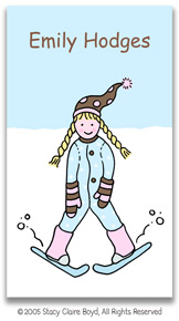 Stacy Claire Boyd Calling Cards - Small Ski Bunny