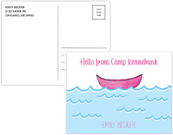 Camp Postcards by Kelly Hughes Designs (Pink Canoe)