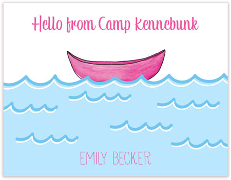 Camp Postcards by Kelly Hughes Designs (Pink Canoe)