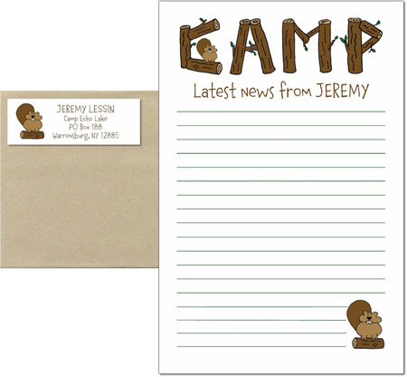 Camp Notepad & Label Sets by Kamp Kids (Camp Log Letters)