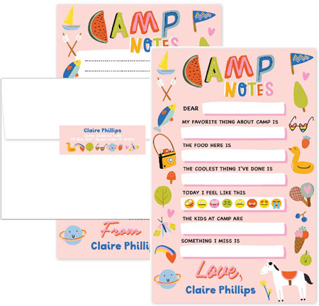 Camp Notepad & Label Sets by Piper Fish Designs (Camp Elements Pink)