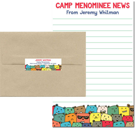 Camp Notepad & Label Sets by Piper Fish Designs (Cool Bears)