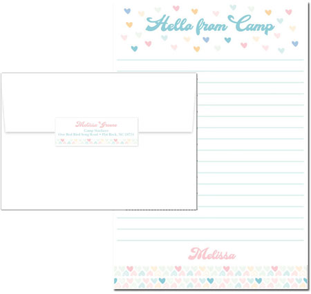 Camp Notepad & Label Sets by Piper Fish Designs (Pastel Hearts)