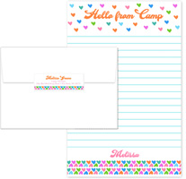 Camp Notepad & Label Sets by Piper Fish Designs (Bright Hearts)