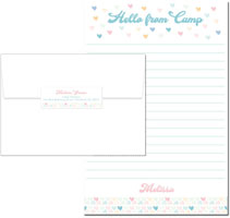 Camp Notepad & Label Sets by Piper Fish Designs (Pastel Hearts)
